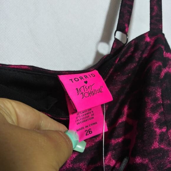 Torrid X Betsey Johnson Leopard Mini BabyDoll Dress Pinup Rockabilly Goth Sz 26 - Picture 8 of 11